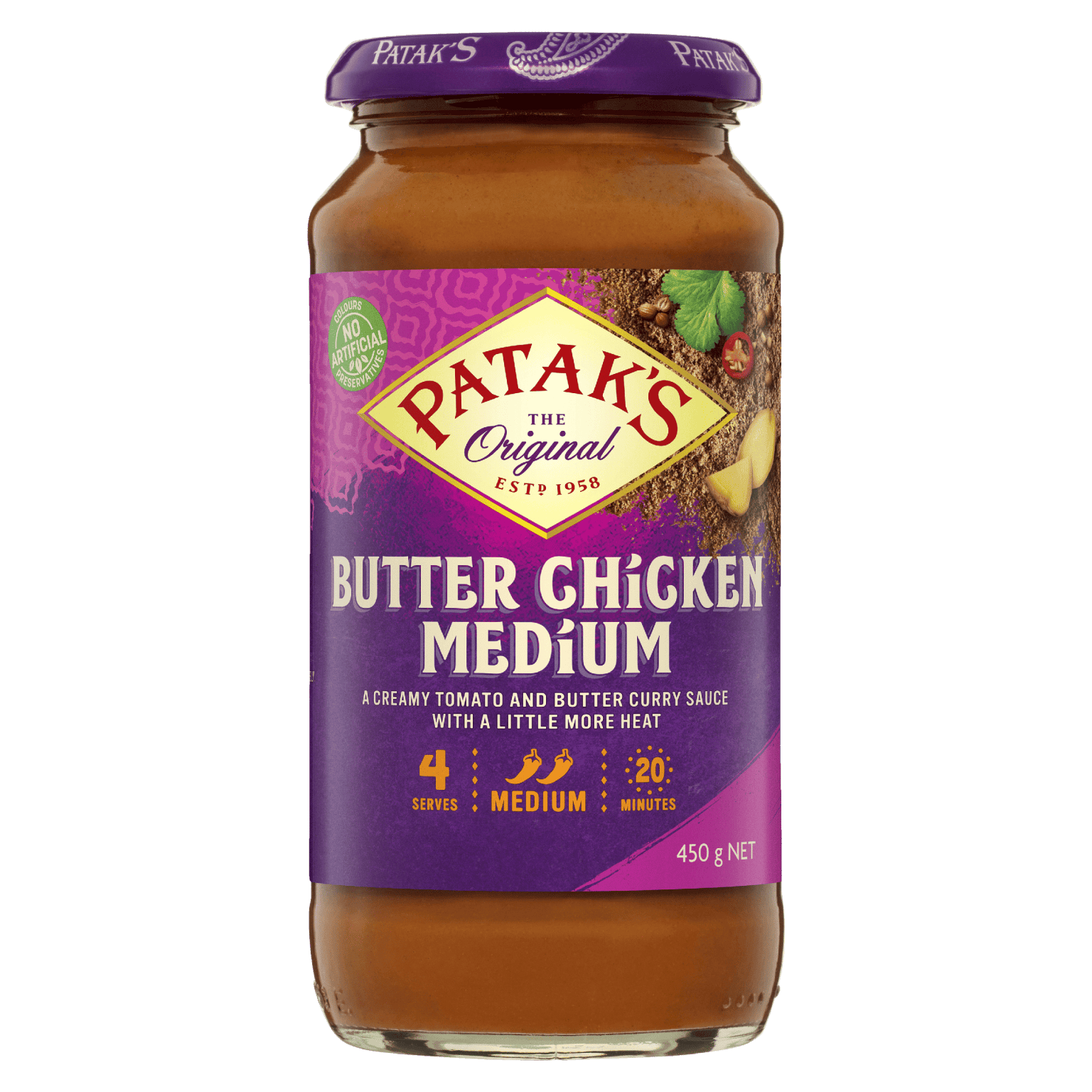 Patak’s Butter Chicken Medium Simmer Sauce 450g - Patak's Indian Curry ...